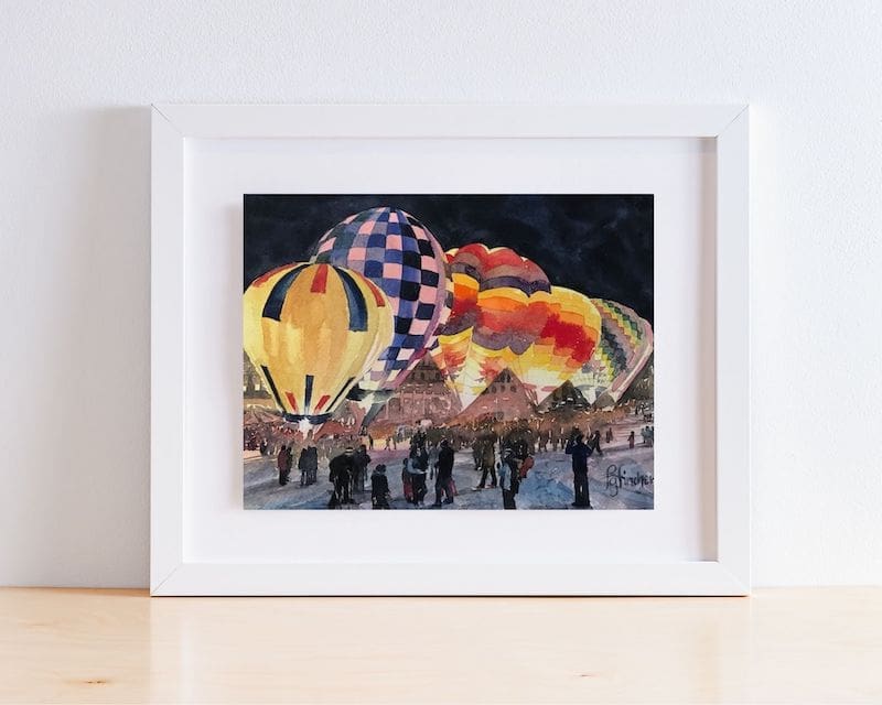 Watercolor Print “Balloon Glow”