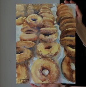 Applecrest Apple Cider Donuts x original watercolor by Jonalyn copy