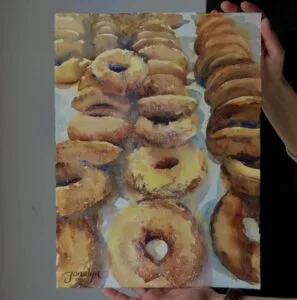 Applecrest Apple Cider Donuts x original watercolor by Jonalyn copy