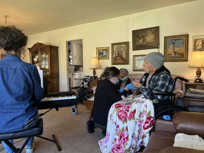 Jonalyn playing Schubert in Feburary 2024 for her grandfather