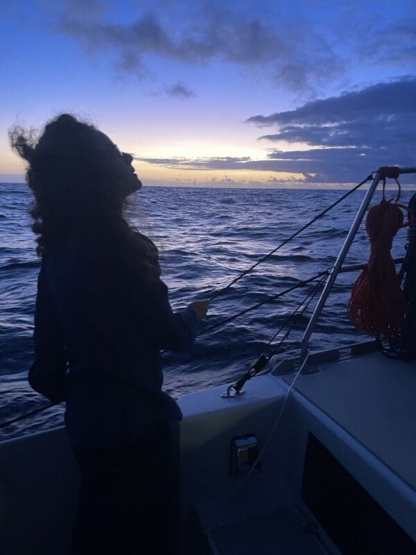 Jonalyn sailing the Atlantic Ocean